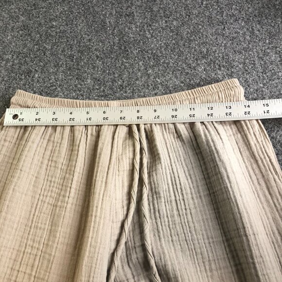 Lotus and Luna Pants Womens Medium Petite Beige Tan Gauze Comfort Lounge - Picture 6 of 12